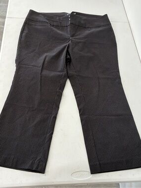 Torrid Retro Chic 16 Micro Houndstooth Wide Leg Trousers Back Buckle